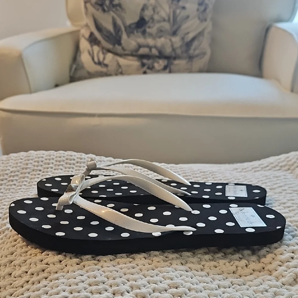 Kate Spade Black and White Polka Dot Sandals